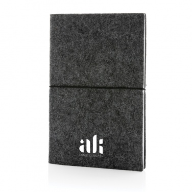 Logotrade profilprodukter bild: A5 softcover filt anteckningsbok GRS certifierad