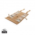 Britton kork hopvikbart backgammon och dam-spel, brun