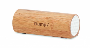 Logotrade reklamprodukter bild: Trådlös högtalare i bambu 2x5W