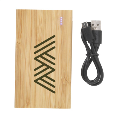 Logotrade profilreklam bild: Bamboo 4000 Powerbank extern laddare