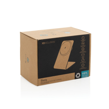 Logotrade presentreklam bild: Terra aluminium 15W magnetisk trådlös telefonställ för mobil