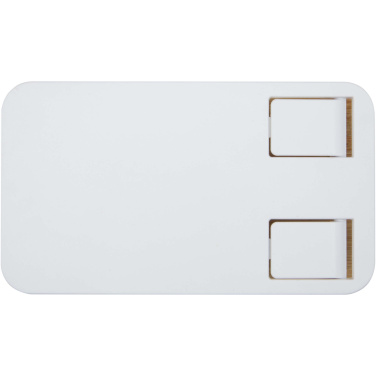 Logotrade kampanjprodukter bild: Alfirk hopfällbart telefonställ för skrivbord av återvunnen plast med detaljer i bambu