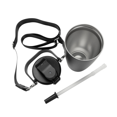 Logotrade kampanjprodukter bild: Avira Ayla RCS återvunnet stål duosip låsbar axelremsmugg